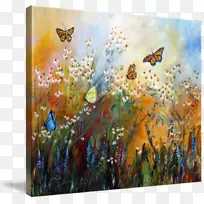 蝴蝶画花园艺术水彩画蝴蝶-空若网 蝴蝶画花园艺术水彩画蝴蝶-空若网