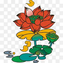 手绘荷花-空若网 手绘荷花-空若网