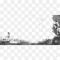 黑白边框背景素材-空若网 黑白边框背景素材-空若网