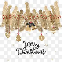 金色圣诞树枝-空若网 金色圣诞树枝-空若网