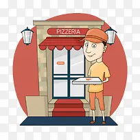 矢量插画扁平场景店铺-空若网 矢量插画扁平场景店铺-空若网