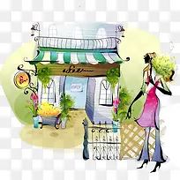 手绘时尚美女店铺-空若网 手绘时尚美女店铺-空若网