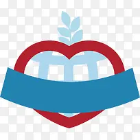 红色爱心和平标题框-空若网 红色爱心和平标题框-空若网