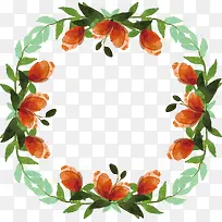 水彩红色花朵边框-空若网 水彩红色花朵边框-空若网