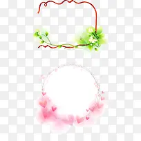 红粉色花边框背景海报元素-空若网 红粉色花边框背景海报元素-空若网