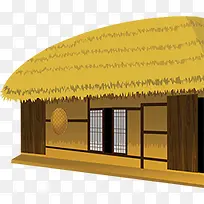 摄影手绘茅草屋效果-空若网 摄影手绘茅草屋效果-空若网