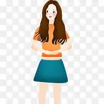 摄影手绘长发卡通女-空若网 摄影手绘长发卡通女-空若网