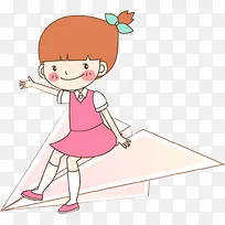 摄影夏日卡通小女孩飞机-空若网 摄影夏日卡通小女孩飞机-空若网