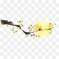 树枝月亮中秋节节日促销-空若网 树枝月亮中秋节节日促销-空若网