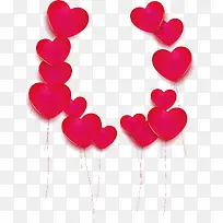 矢量图红色爱心气球-空若网 矢量图红色爱心气球-空若网