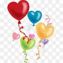 漂浮多彩爱心气球-空若网 漂浮多彩爱心气球-空若网