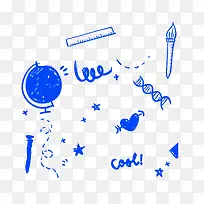 手绘蓝色爱心-空若网 手绘蓝色爱心-空若网