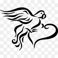 卡通动物喜鹊爱心-空若网 卡通动物喜鹊爱心-空若网