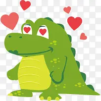 爱心矢量卡通扁平风格鳄鱼-空若网 爱心矢量卡通扁平风格鳄鱼-空若网