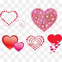 5款爱心创意图形矢量图-空若网 5款爱心创意图形矢量图-空若网