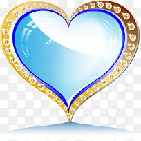 矢量手绘蓝色爱心-空若网 矢量手绘蓝色爱心-空若网