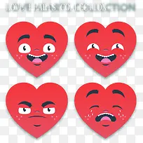 4款创意表情爱心矢量素材-空若网 4款创意表情爱心矢量素材-空若网