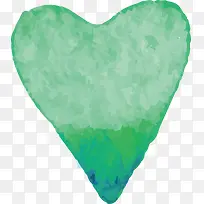 绿色水彩爱心-空若网 绿色水彩爱心-空若网
