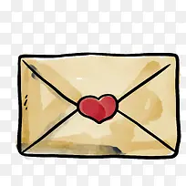 矢量水彩爱心信封-空若网 矢量水彩爱心信封-空若网