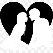 卡通黑色爱心情侣-空若网 卡通黑色爱心情侣-空若网