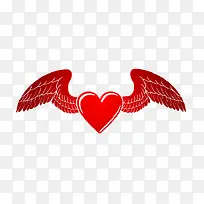 矢量涨翅膀的爱心-空若网 矢量涨翅膀的爱心-空若网