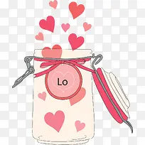矢量手绘爱心瓶-空若网 矢量手绘爱心瓶-空若网