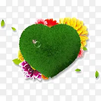 创意绿色草地爱心-空若网 创意绿色草地爱心-空若网