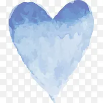 蓝色水彩爱心-空若网 蓝色水彩爱心-空若网