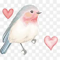 卡通水彩鸟儿爱心装饰-空若网 卡通水彩鸟儿爱心装饰-空若网