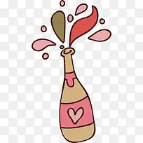 卡通手绘 酒瓶 爱心-空若网 卡通手绘 酒瓶 爱心-空若网