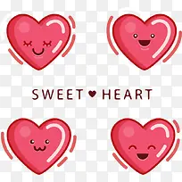 矢量红色微笑爱心-空若网 矢量红色微笑爱心-空若网