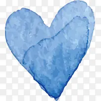 蓝色水彩爱心-空若网 蓝色水彩爱心-空若网