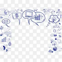 蓝色手绘商务图表-空若网 蓝色手绘商务图表-空若网