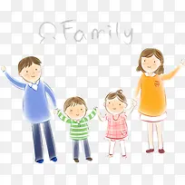 卡通手绘一家人-空若网 卡通手绘一家人-空若网