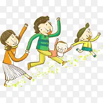 多彩卡通一家人装饰图案-空若网 多彩卡通一家人装饰图案-空若网