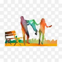 水彩一家人-空若网 水彩一家人-空若网