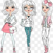 矢量卡通女孩插画-空若网 矢量卡通女孩插画-空若网