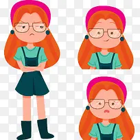 矢量手绘卡通女孩-空若网 矢量手绘卡通女孩-空若网