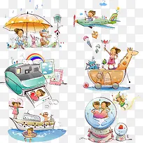 手绘卡通插画-空若网 手绘卡通插画-空若网