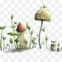 卡通人物中的插画背景-空若网 卡通人物中的插画背景-空若网