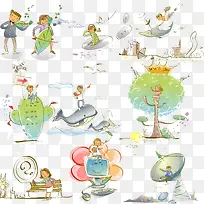 手绘卡通插画-空若网 手绘卡通插画-空若网