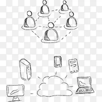 矢量手绘电脑与人物-空若网 矢量手绘电脑与人物-空若网