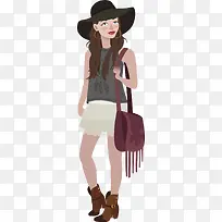 矢量手绘卡通美女-空若网 矢量手绘卡通美女-空若网