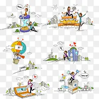 手绘卡通插画-空若网 手绘卡通插画-空若网