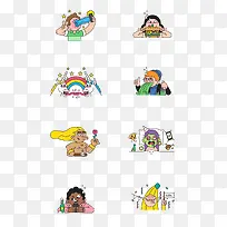 卡通手绘人物图标-空若网 卡通手绘人物图标-空若网