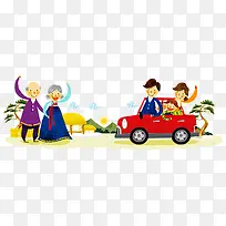 和父母告别插画-空若网 和父母告别插画-空若网