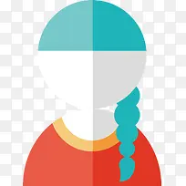 扁平化扎辩子女孩-空若网 扁平化扎辩子女孩-空若网