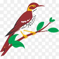 矢量手绘树枝上的鸟-空若网 矢量手绘树枝上的鸟-空若网