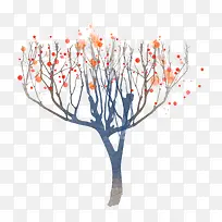 手绘水彩树木树枝-空若网 手绘水彩树木树枝-空若网