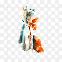 手绘花朵与树枝素材图-空若网 手绘花朵与树枝素材图-空若网